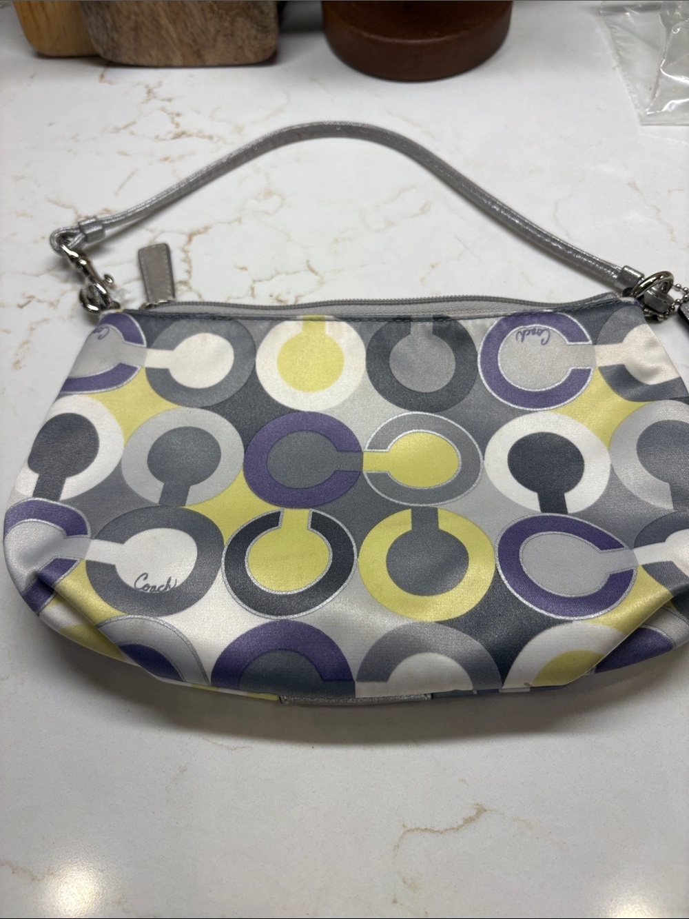 Coach Julia Op Art C Wristlet Silk And Silver View 3
